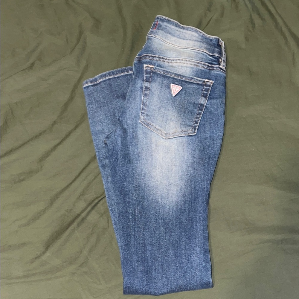 Guess Blue Skinny Jeans with Classic Fading